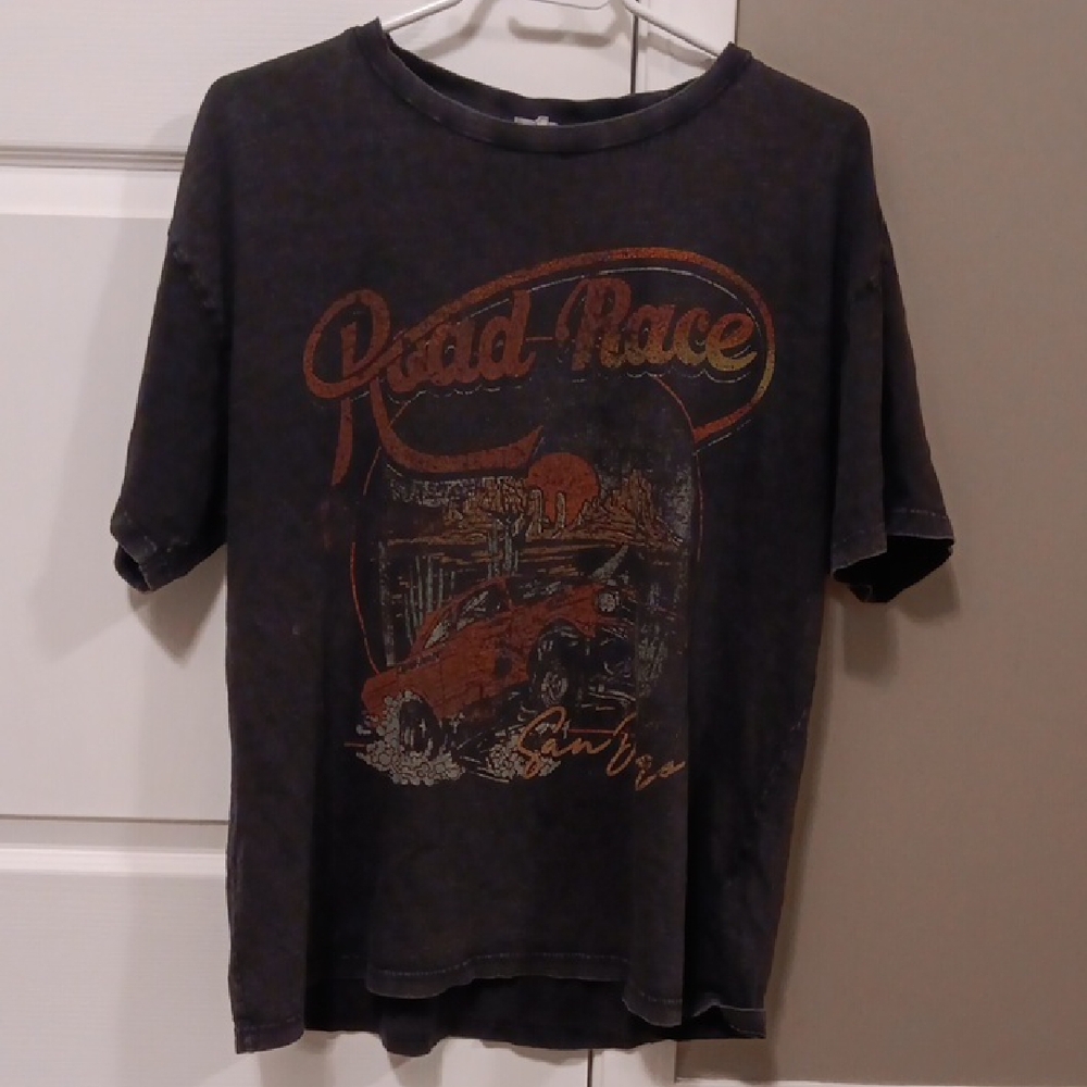 Baggy Vintage Road Race Graphic T-Shirt